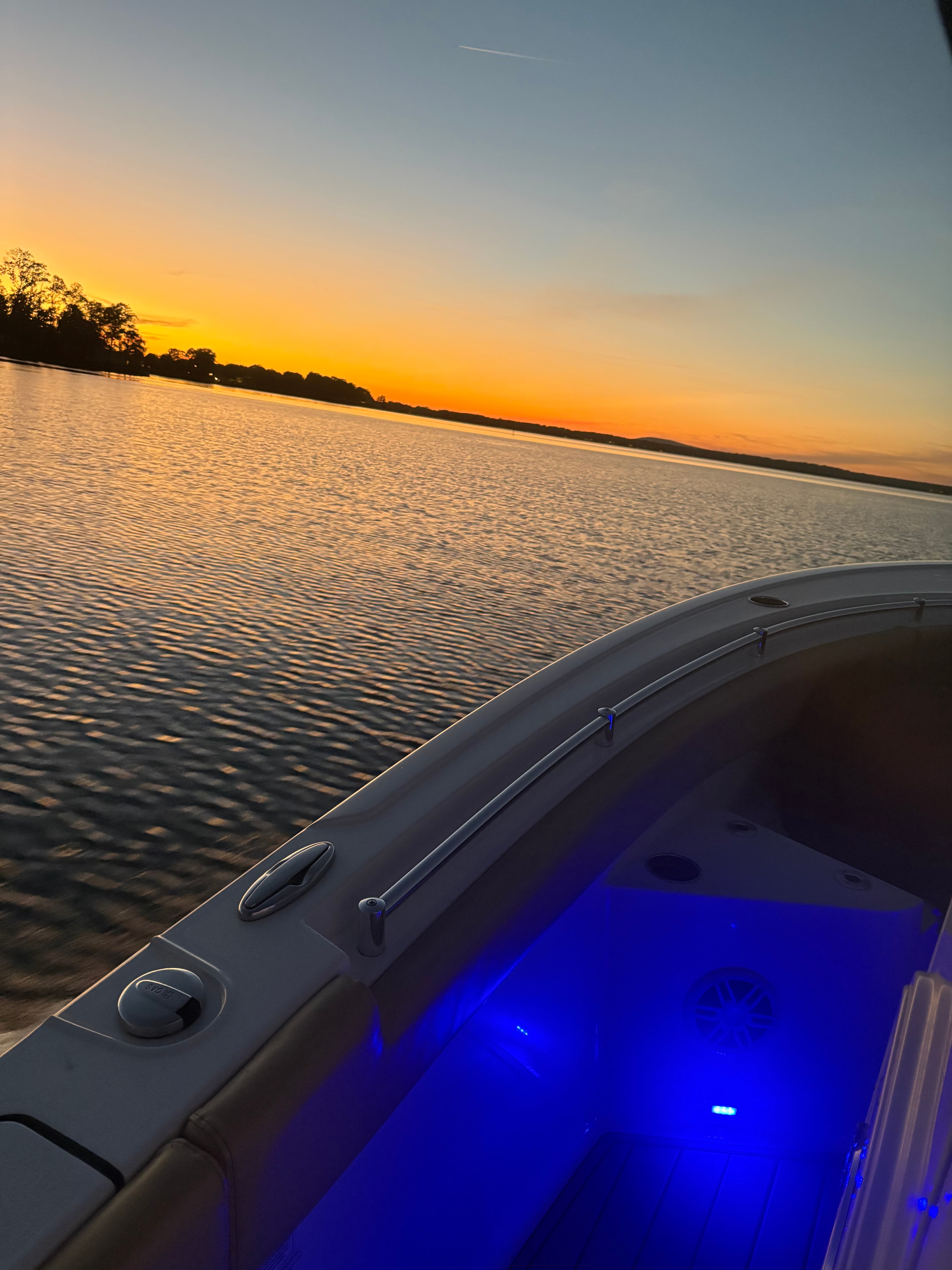 Sunset cruise with blue accent lighting